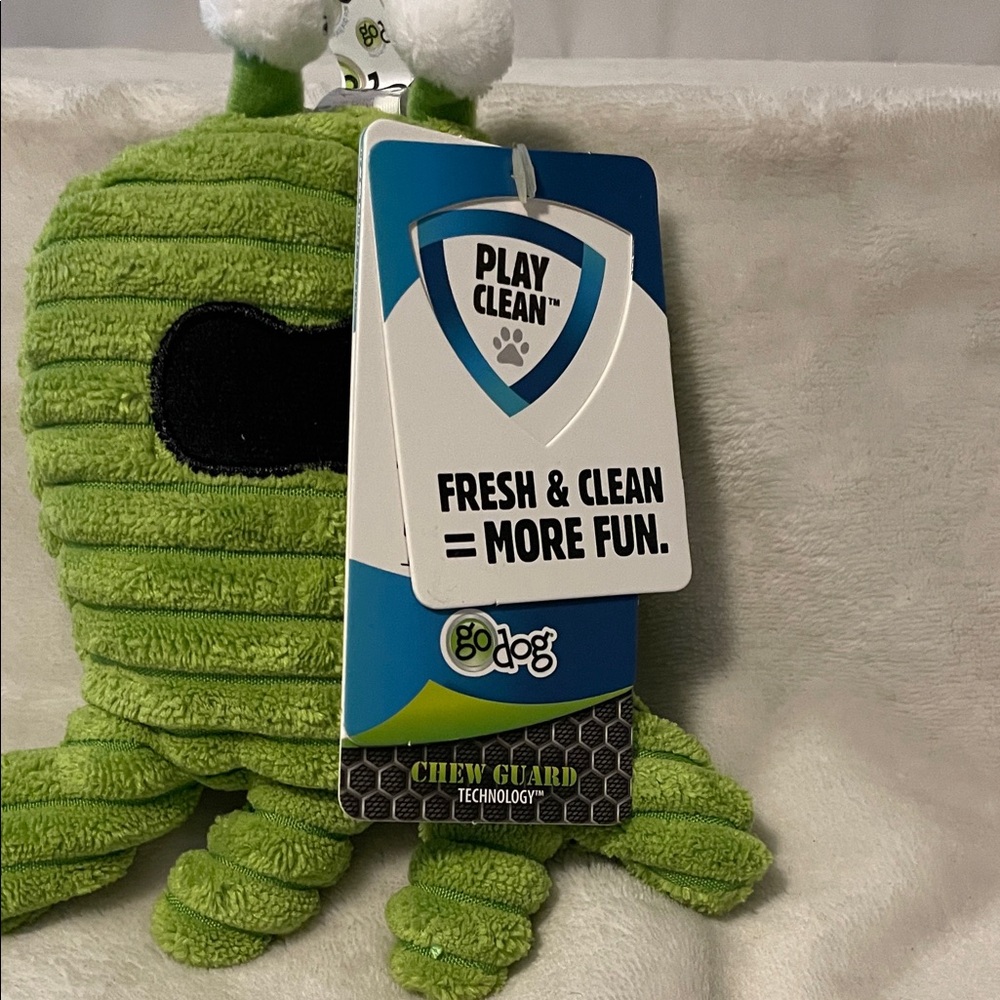 Green Alien Dog Toy with Chew Guard Technology